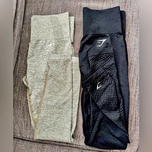 Gymshark vital weakness leggings in light sage and black -Small